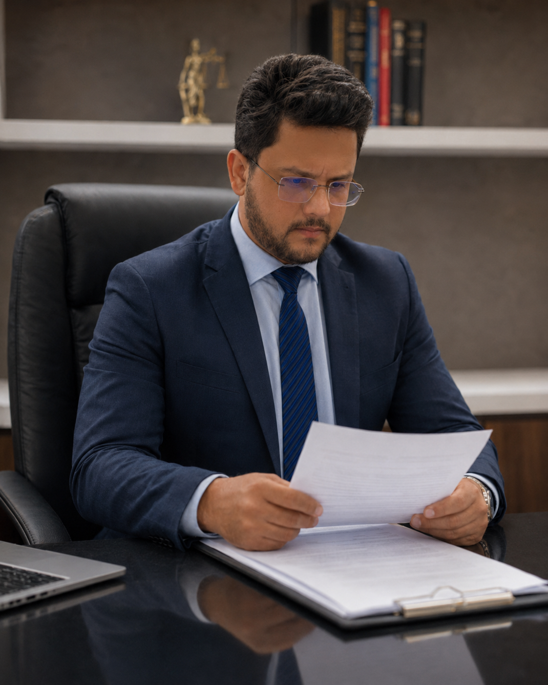 Lucas Santana Santos, advogado, em seu escritório
